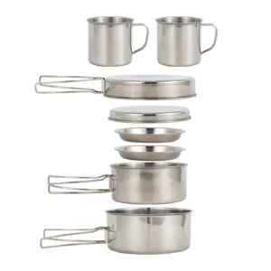 8pcs/Set Camping Cookware Mess Kit Stainless ...