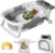 Baby Bathtub Real-Time Temperature Display Bathroom Basket Tub Non-Slip Foldable Folding Bathtub with Cushion Support for Shower