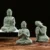 Buddha Statue Fish Tank Decoration Mini Buddhism Figurine Desk Topper Tablescape Decor Home Zen Statue Green Sandstone Thailand